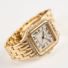 Cartier Vintage De Panthere Watch Medium Yellow Gold with Diamonds 127000M
