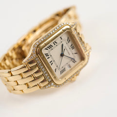 Cartier Vintage De Panthere Watch Medium Yellow Gold with Diamonds 127000M