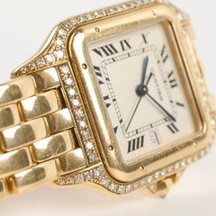 Cartier Vintage De Panthere Watch Medium Yellow Gold with Diamonds 127000M