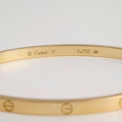 Cartier Small Model Love Bracelet Yellow Gold Size 17
