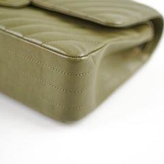 Chanel Chevron M/L Classic Flap Khaki22394 Chanel Chevron M/L Classic Flap Khaki