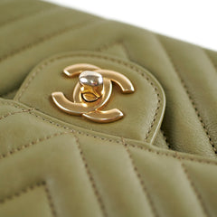 Chanel Chevron M/L Classic Flap Khaki22394 Chanel Chevron M/L Classic Flap Khaki