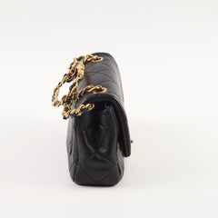 Chanel Seasonal Top Handle Crossbody Bag Lambskin Black