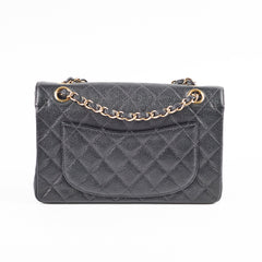 Chanel Vintage Small Caviar Classic Flap Black 24k Gold Plating 7 Series
