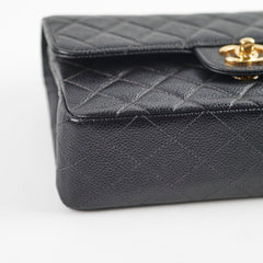 Chanel Vintage Small Caviar Classic Flap Black 24k Gold Plating 7 Series