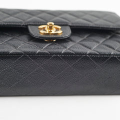 Chanel Vintage Small Caviar Classic Flap Black 24k Gold Plating 7 Series