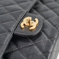 Chanel Vintage Small Caviar Classic Flap Black 24k Gold Plating 7 Series