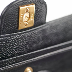 Chanel Vintage Small Caviar Classic Flap Black 24k Gold Plating 7 Series