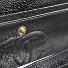 Chanel Vintage Small Caviar Classic Flap Black 24k Gold Plating 7 Series