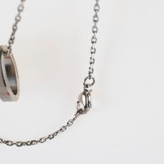 Hermes Pop H Necklace Silver Beige Enamel