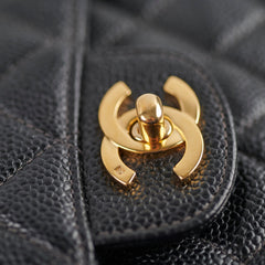 Chanel Vintage Small Caviar Classic Flap Black 24k Gold Plating 7 Series
