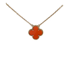 Van Cleef & Arpels Vintage Alhambra Carnelian Necklace