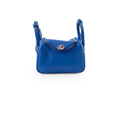 Hermes Mini Lindy Bleu France/ Bleu Saphir Swift  Z Stamp