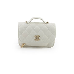 Chanel Mini Business Affinity Caviar Ivory White (microchip)