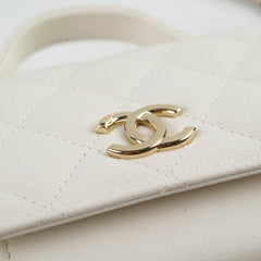 Chanel Mini Business Affinity Caviar Ivory White (microchip)