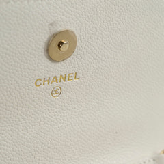 Chanel Mini Business Affinity Caviar Ivory White (microchip)
