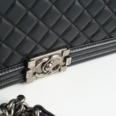 Chanel New Medium Lambskin Boy Black Series 22