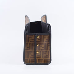 Fendi Small Peekaboo Coated Canvas Zucca Defender Cover Black/Brown