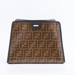Fendi Small Peekaboo Coated Canvas Zucca Defender Cover Black/Brown