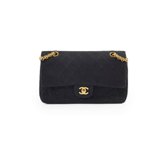 Chanel 24K M/L Classic Flap Vintage Jersey Black