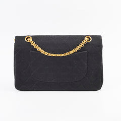 Chanel 24K M/L Classic Flap Vintage Jersey Black