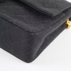 Chanel 24K M/L Classic Flap Vintage Jersey Black