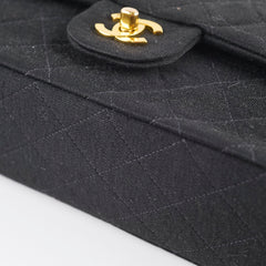 Chanel 24K M/L Classic Flap Vintage Jersey Black