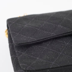 Chanel 24K M/L Classic Flap Vintage Jersey Black