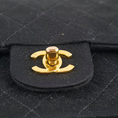 Chanel 24K M/L Classic Flap Vintage Jersey Black
