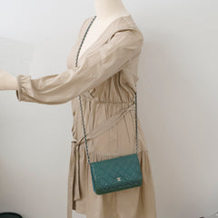 Chanel Wallet on Chain WOC Blue/Green/Turquoise
