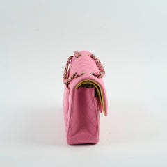 Chanel Small Double Classic Flap Pink/Yellow