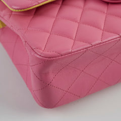 Chanel Small Double Classic Flap Pink/Yellow