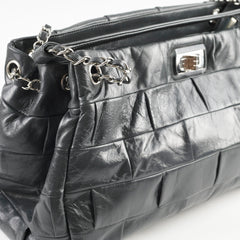 Chanel Igloo Accordian Tote Lambskin Dark Grey