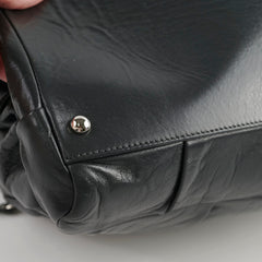 Chanel Igloo Accordian Tote Lambskin Dark Grey