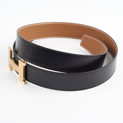 Hermes Reversible Constance Belt Noir/Gold Size 95