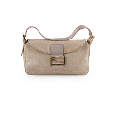 Fendi Baguette Metallic Fabric Bag Light Pink