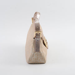 Fendi Baguette Metallic Fabric Bag Light Pink