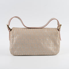 Fendi Baguette Metallic Fabric Bag Light Pink
