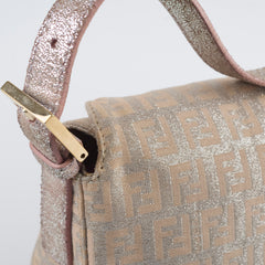 Fendi Baguette Metallic Fabric Bag Light Pink