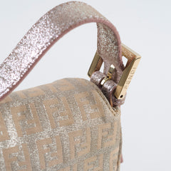 Fendi Baguette Metallic Fabric Bag Light Pink