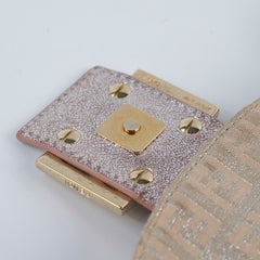 Fendi Baguette Metallic Fabric Bag Light Pink