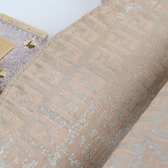 Fendi Baguette Metallic Fabric Bag Light Pink