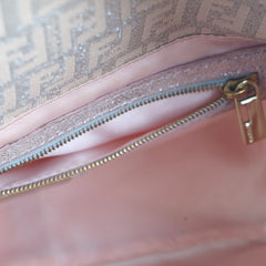 Fendi Baguette Metallic Fabric Bag Light Pink