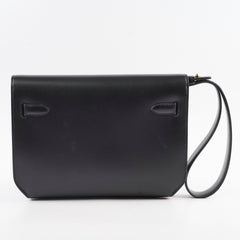 Hermes Kelly Depeches 25 Tadelakt Noir Black(U Stamp)