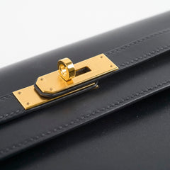 Hermes Kelly Depeches 25 Tadelakt Noir Black(U Stamp)