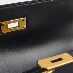 Hermes Kelly Depeches 25 Tadelakt Noir Black(U Stamp)