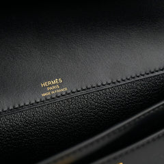 Hermes Kelly Depeches 25 Tadelakt Noir Black(U Stamp)