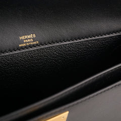 Hermes Kelly Depeches 25 Tadelakt Noir Black(U Stamp)