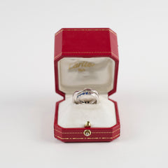 Cartier Paris 18k Sapphire Ring White Gold Size 51