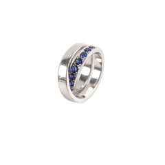 Cartier Paris 18k Sapphire Ring White Gold Size 51